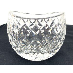 Waterford Oval Ellipse Clear Crystal Vase Diamond Pattern Signed 4” x 5” x 3"